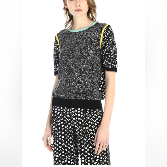 MaxMara label-cut Floral Contrast Trim Knit Top IT40 165/88A US4/6 Spring/Summer - Picture 3 of 16